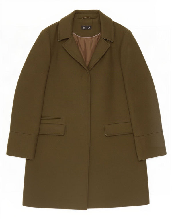 Sobretudo feminino Topshop UK 10 pequeno poliéster cáqui