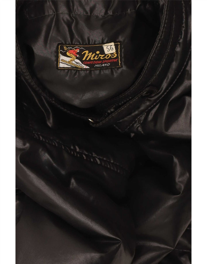 Jaqueta acolchoada masculina vintage IT 56 3XL algodão preto