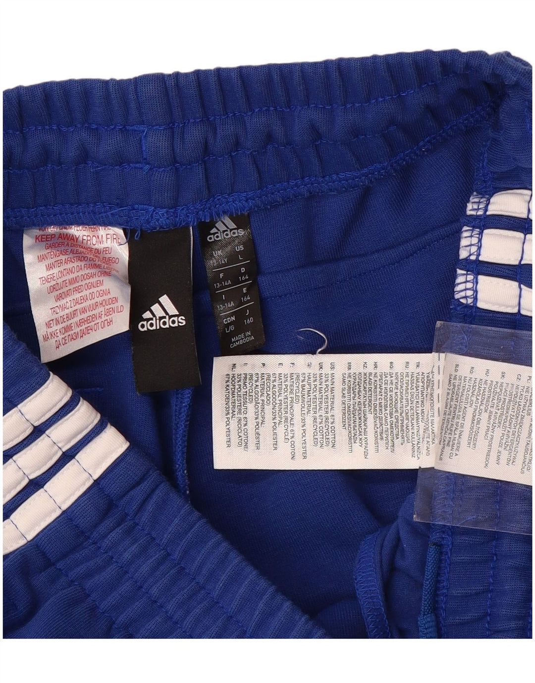 ADIDAS Meninos Calças de Treino Joggers 13-14 Anos Azul Algodão