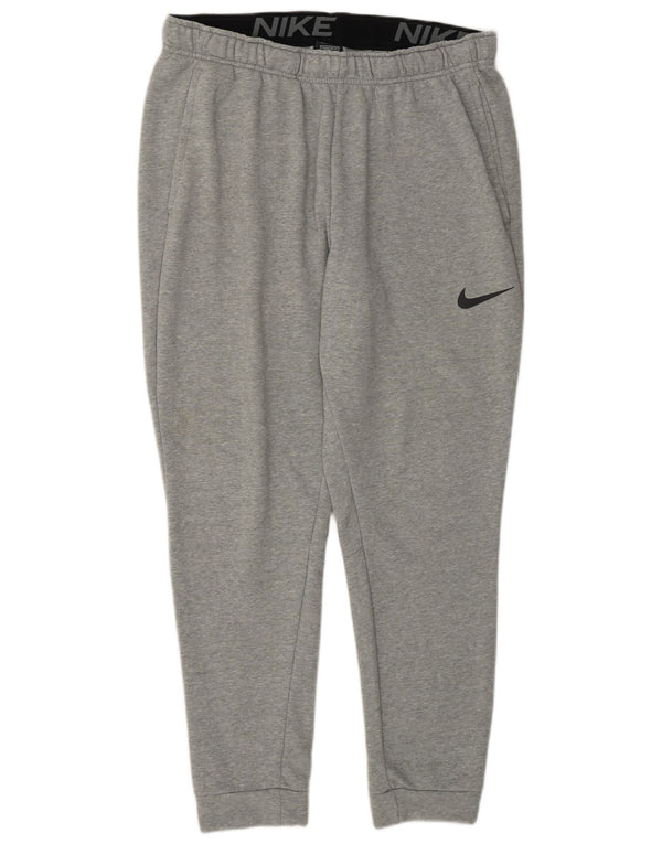 Nike Mens Dri Fit Standard Fit Calças de treino Joggers XL cinza manchado