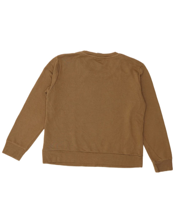 Suéter gráfico feminino Dkny UK 14 algodão cáqui médio