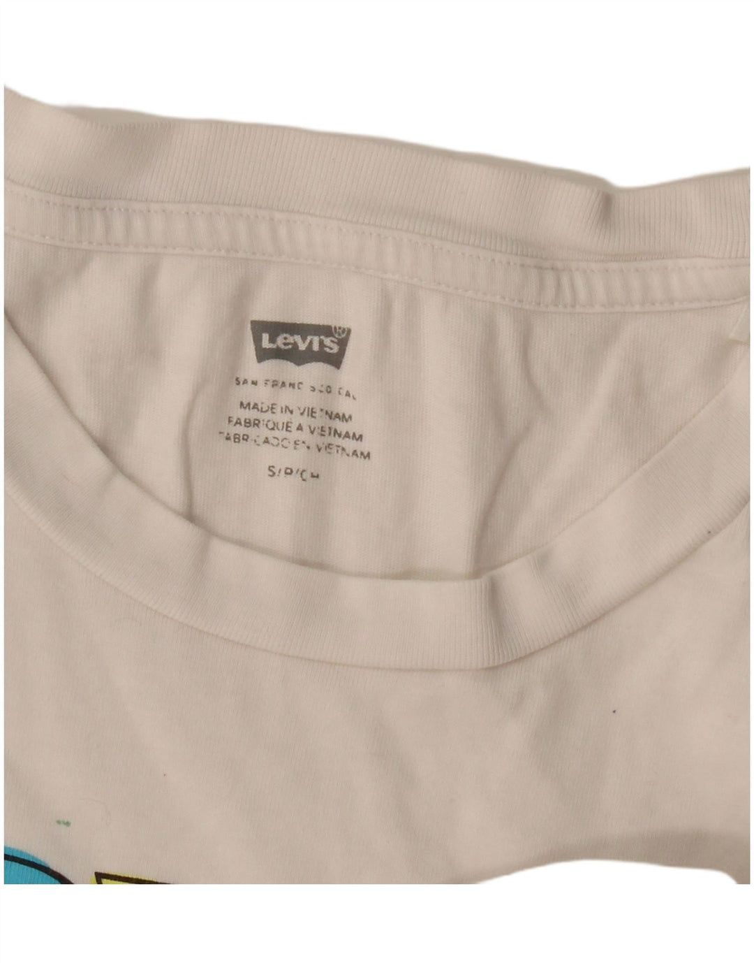 Camiseta feminina gráfica Levi's UK 10 pequena branca