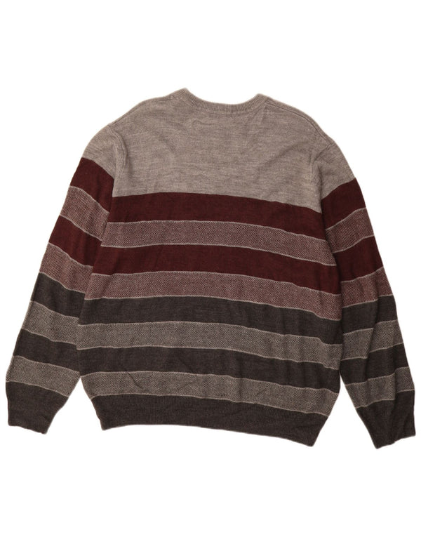 Suéter masculino Dockers com gola redonda XL acrílico listrado multicolorido