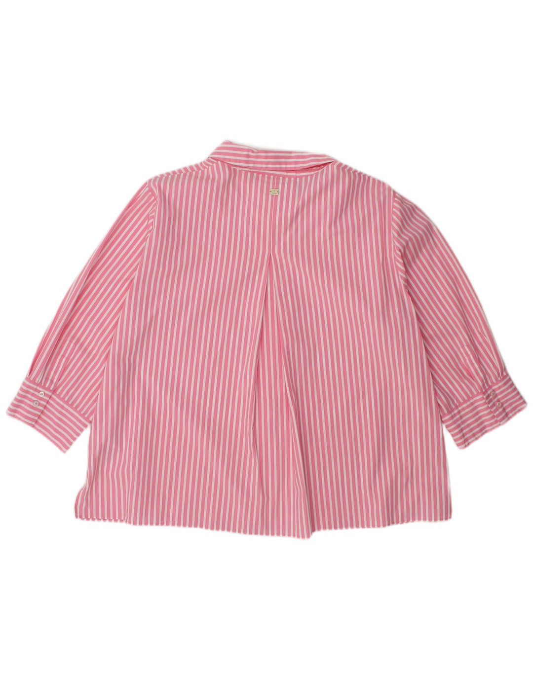 Blusa feminina JOOP manga 3/4 Reino Unido 14 algodão listrado rosa médio