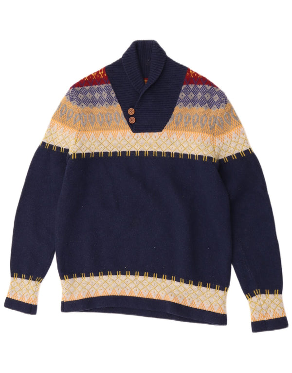 Suéter masculino Levi's com gola xale e bloco colorido médio azul marinho