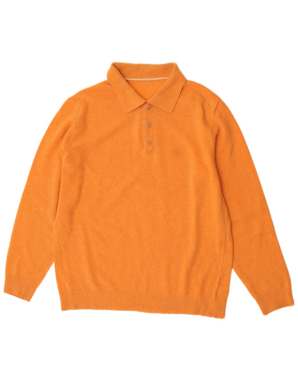 Suéter masculino Sergio Tacchini com gola polo e lã laranja XL