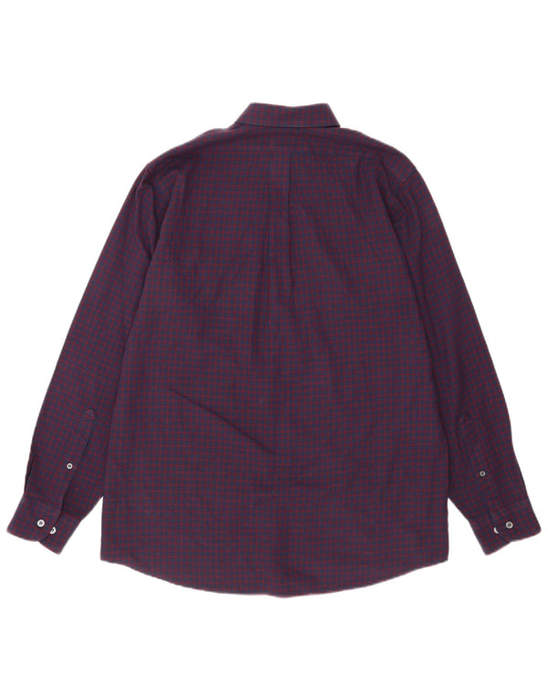 Camisa Pringle Masculina Pequena Roxa Gingham Poliéster