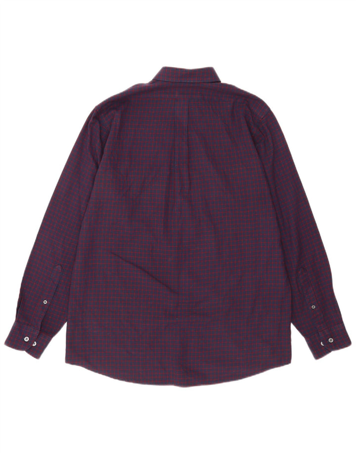 Camisa Pringle Masculina Pequena Roxa Gingham Poliéster