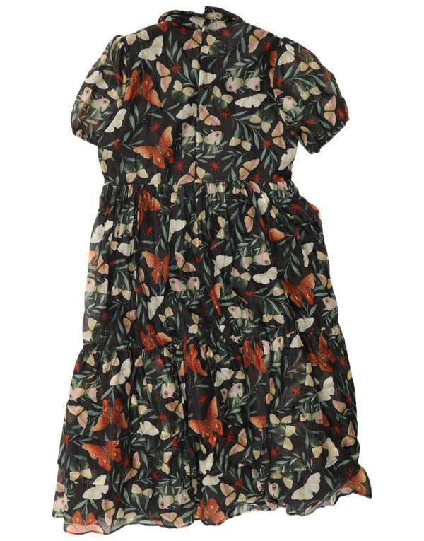 Vestido feminino Disturbia com padrão abstrato em camadas Reino Unido 20 2XL borboleta verde