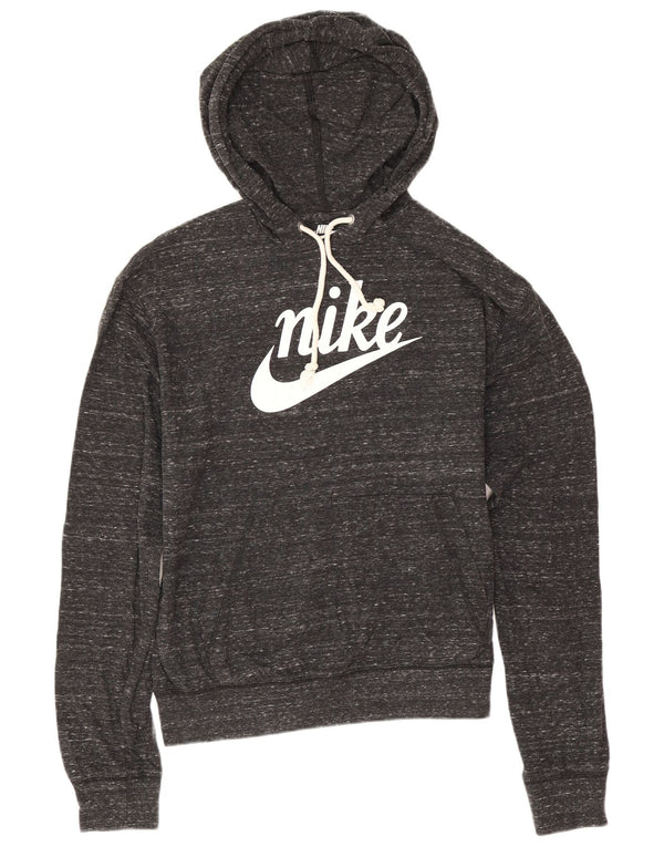 Jumper com capuz feminino Nike Graphic Relaxed Fit UK 10 pequeno cinza manchado