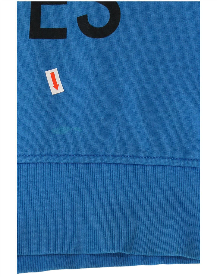 Jumper com capuz gráfico masculino JACK & JONES XL algodão azul