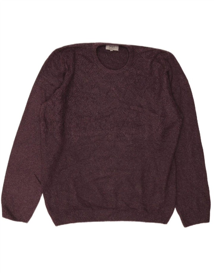 MARKS & SPENCER Suéter masculino com gola redonda XL roxo acrílico