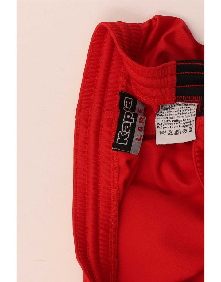 Calça de treino masculina Kappa grande poliéster colorblock vermelho
