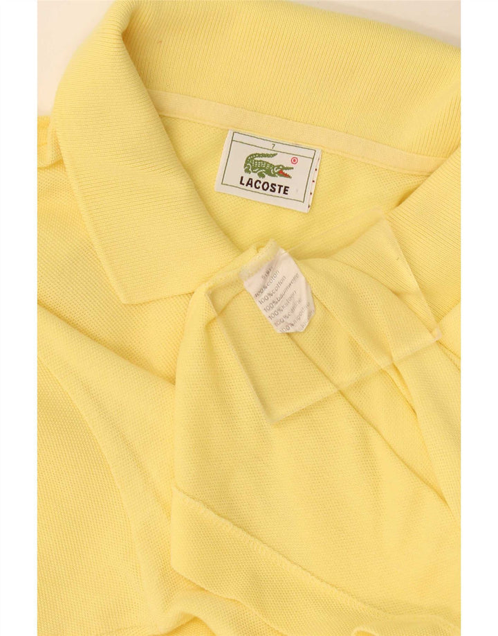 Camisa polo masculina Lacoste tamanho 7 2XL algodão amarelo
