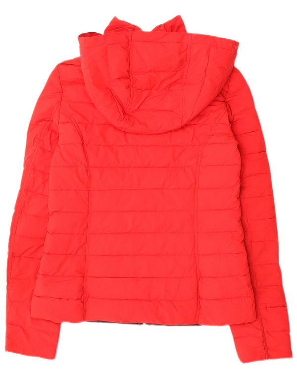 Jaqueta acolchoada com capuz feminina Nautica UK 6 XS poliéster vermelho