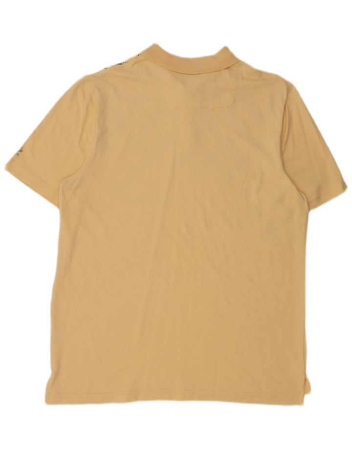 Camisa polo masculina Izod grande algodão xadrez amarelo