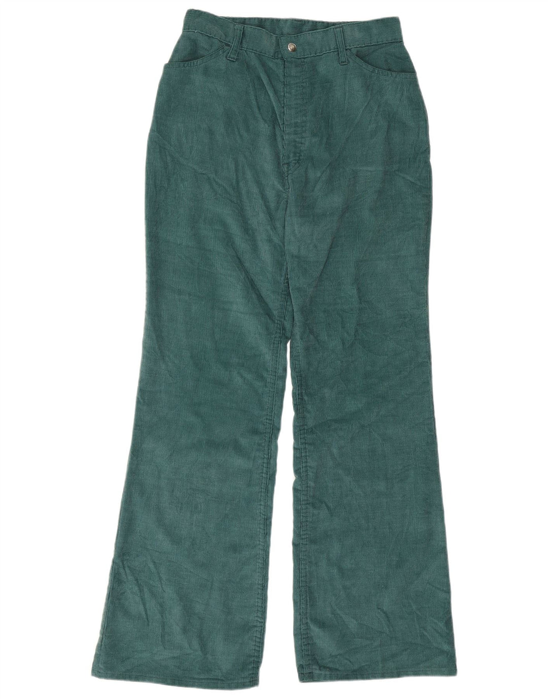 Calça feminina de veludo cotelê Levi's Bootcut W28 L30 verde
