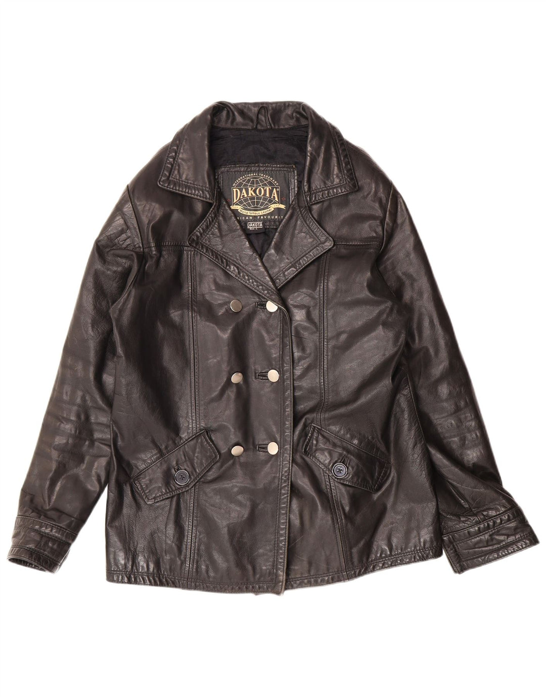 Jaqueta de couro feminina DAKOTA UK 16 grande couro preto clássico