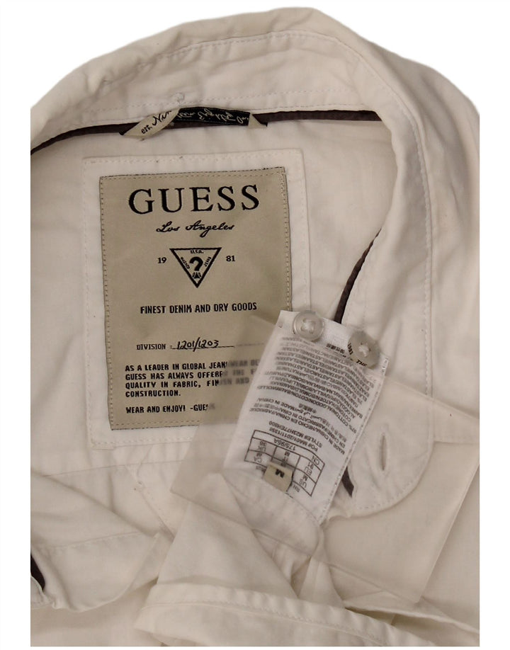 Camisa masculina Guess de algodão branco médio