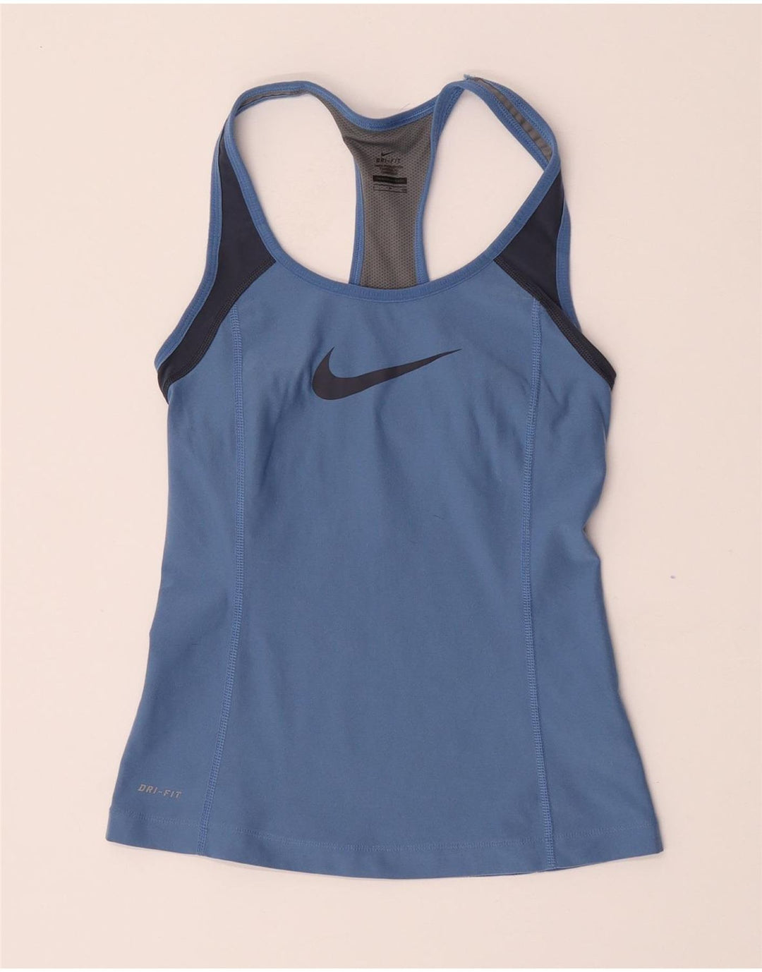Colete gráfico feminino Nike UK 8 pequeno azul colorblock poliéster