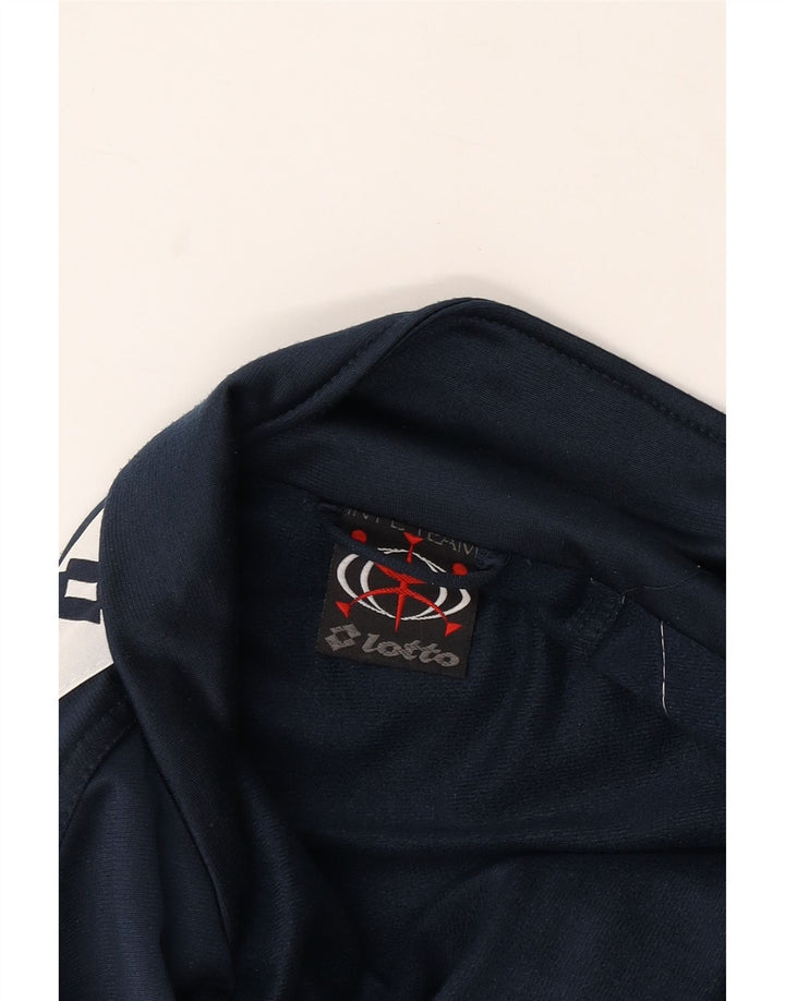 LOTTO Jaqueta masculina de agasalho gráfico XL azul marinho bloco colorido