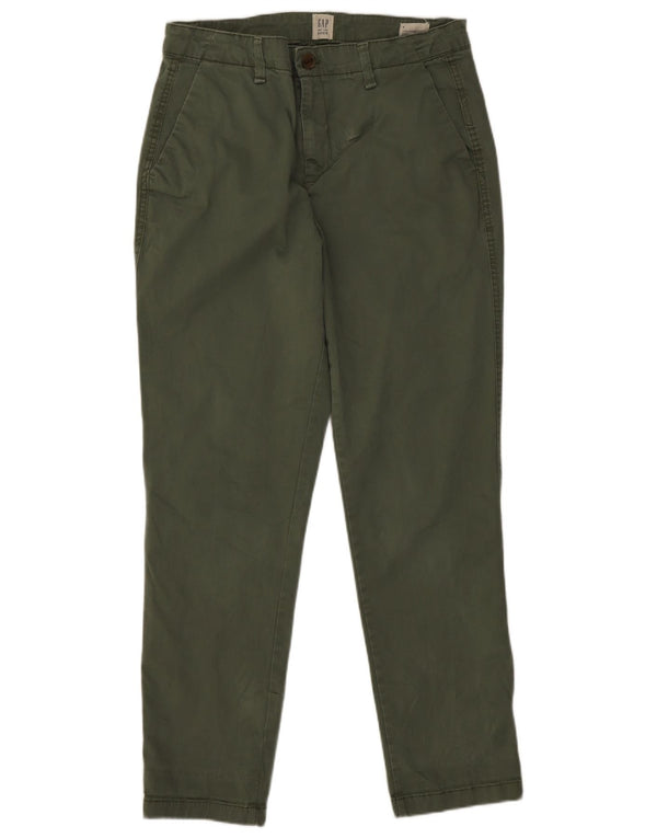 Calça feminina Gap Girlfriend Slim Cropped EUA 6 Médio W30 L26 Cáqui