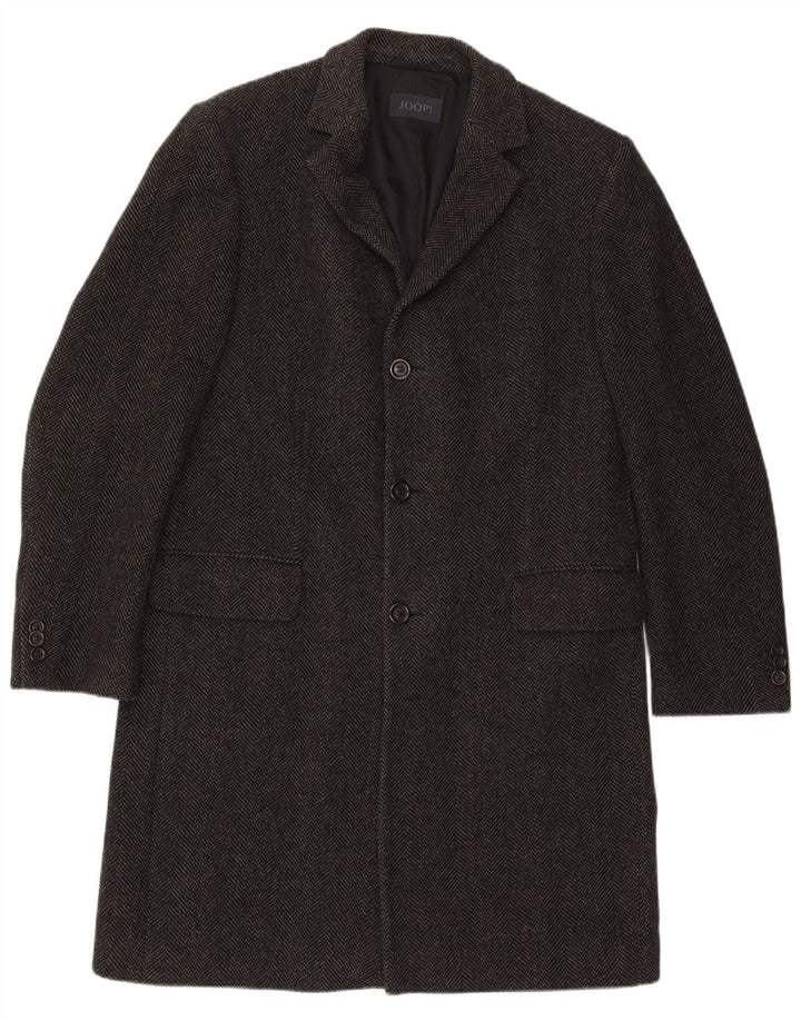 Sobretudo masculino Joop EU 52 XL lã espinha de peixe preta