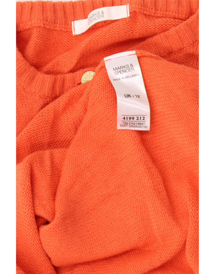 Suéter cardigã feminino MARKS & SPENCER UK 12 médio laranja acrílico