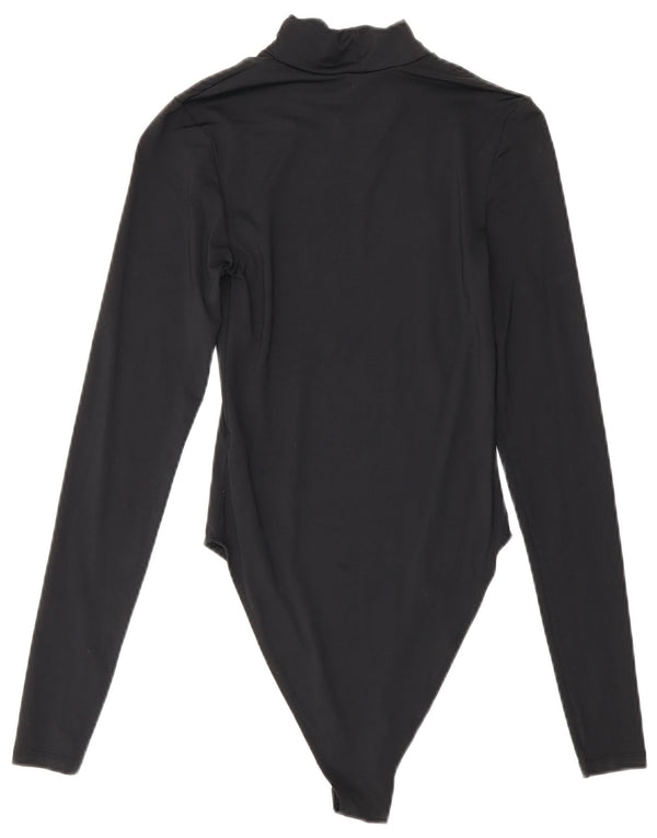Macacão feminino de manga comprida Zara UK 8 pequeno preto poliamida