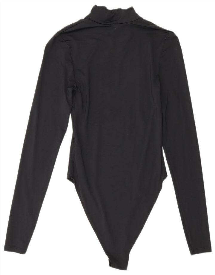 Macacão feminino de manga comprida Zara UK 8 pequeno preto poliamida