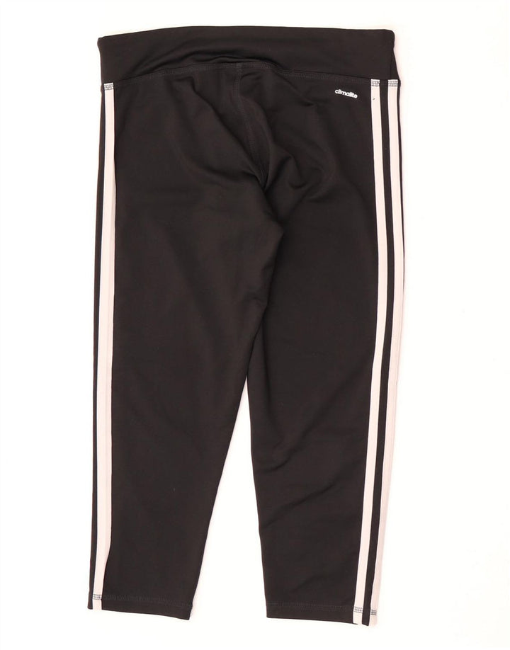Adidas Womens Climalite Capri Leggings UK 12/14 Médio Preto Poliéster