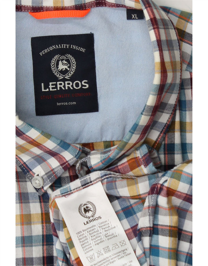 Camisa masculina LERROS XL algodão xadrez multicolorido