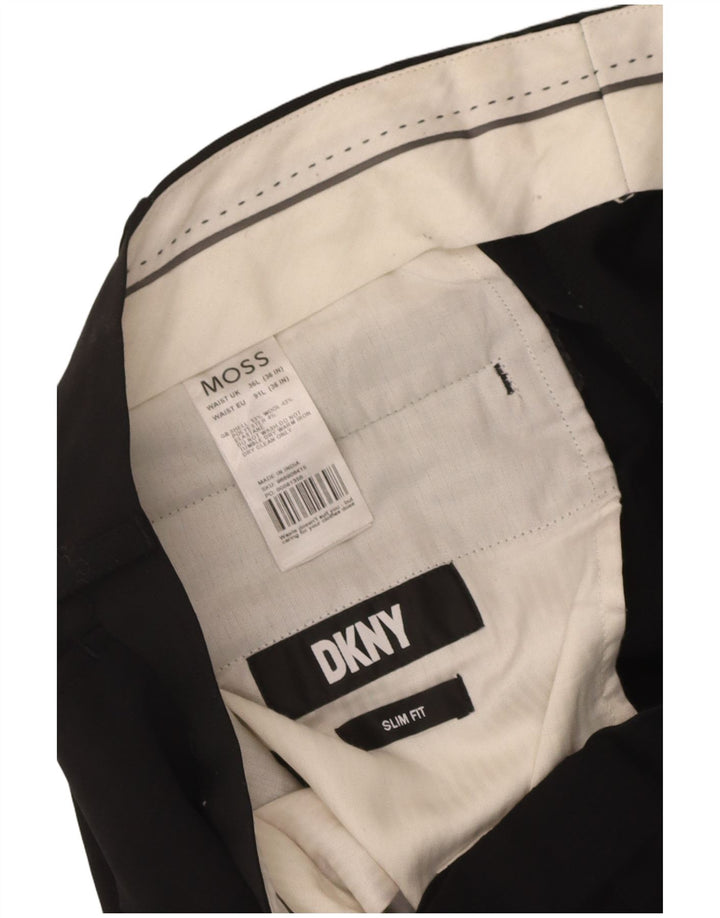Calça masculina Dkny Slim Fit W36 L33 Lã Preta