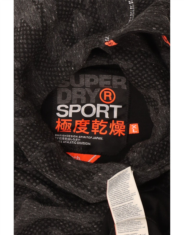 Fato de treino feminino Superdry Graphic Full UK 18 XL cinza camuflagem poliéster