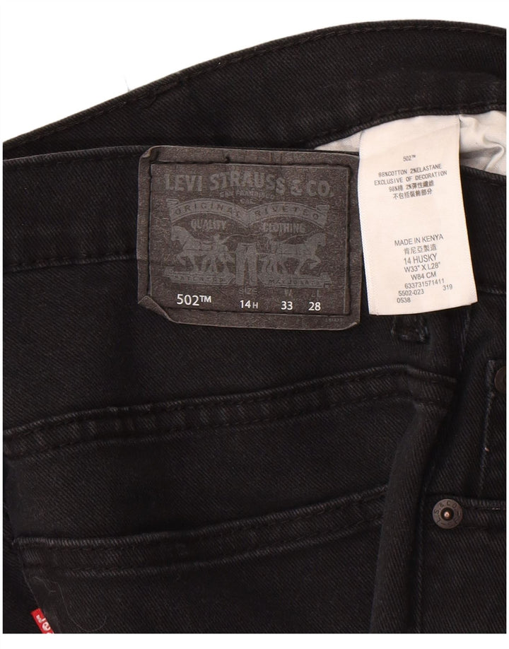 Jeans Levi's Boys 502 Regular Tapered 13-14 Anos W33 L28 Algodão Preto