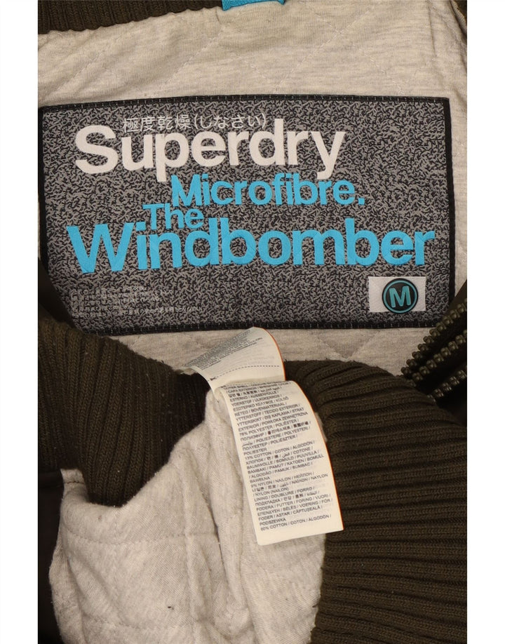 Jaqueta corta-vento masculina Superdry The Windbomber com capuz Reino Unido 38 marrom médio