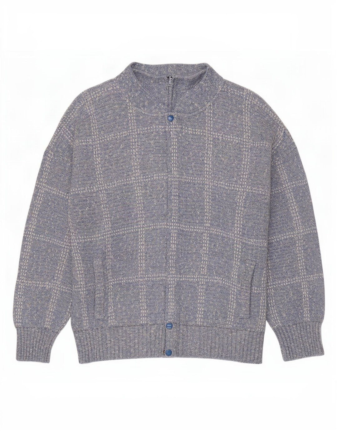 Suéter masculino Rodes Cardigan XL azul xadrez acrílico