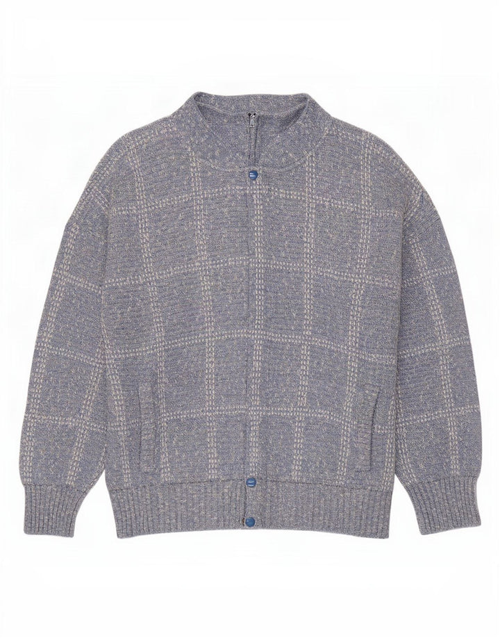 Suéter masculino Rodes Cardigan XL azul xadrez acrílico