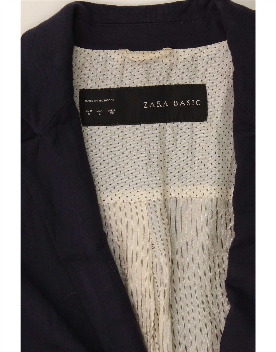 Jaqueta blazer feminina Zara com 1 botão Reino Unido 10 pequena azul marinho