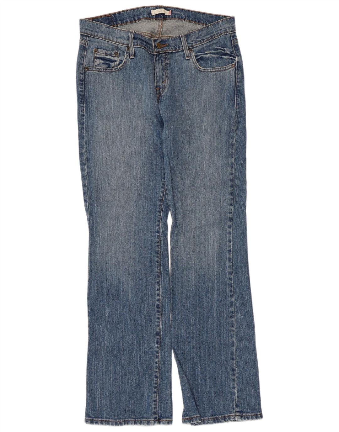 Jeans feminino curvilíneo reto Levi's W34 L31 azul