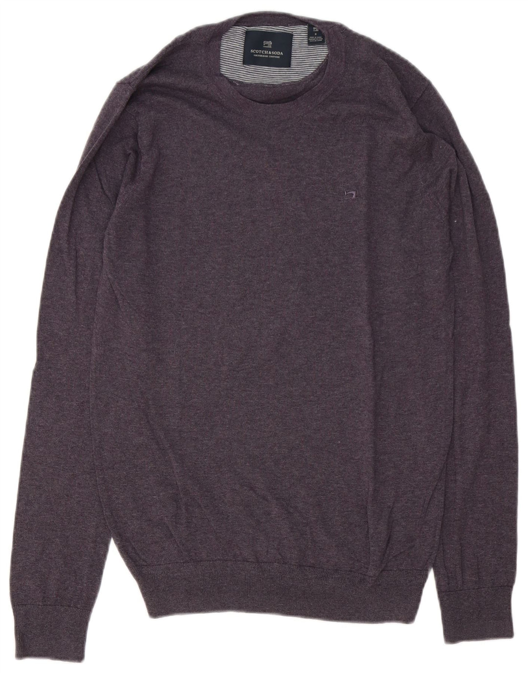 Suéter masculino Scotch & Soda com gola redonda, pequeno roxo