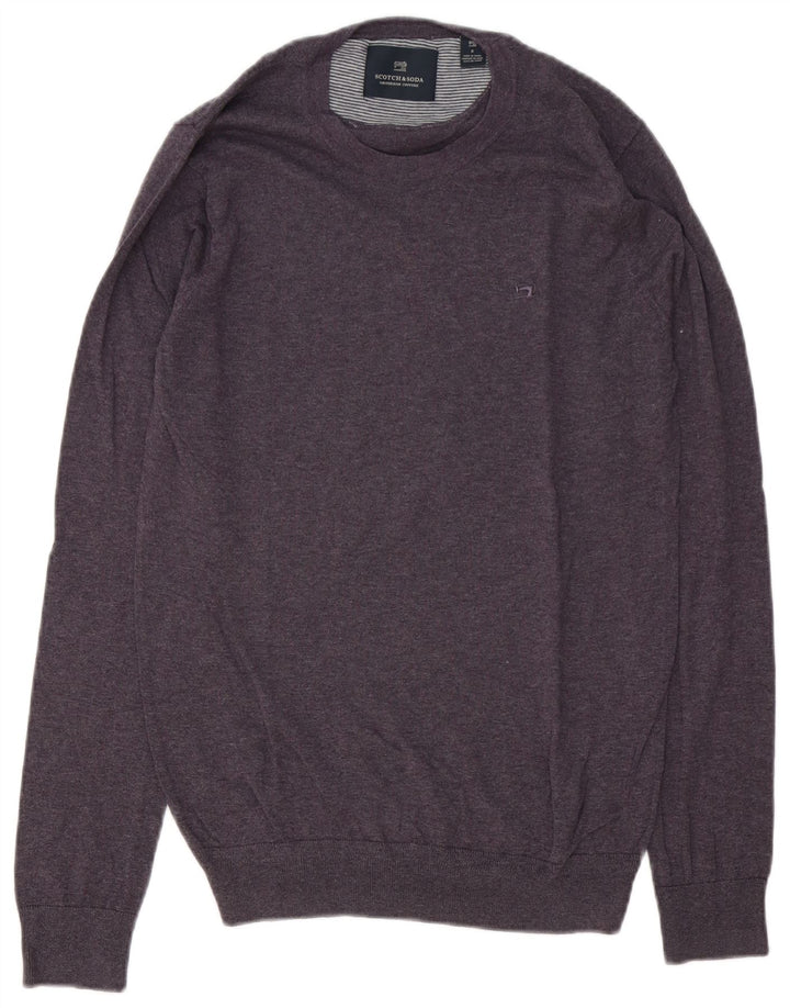 Suéter masculino Scotch & Soda com gola redonda, pequeno roxo