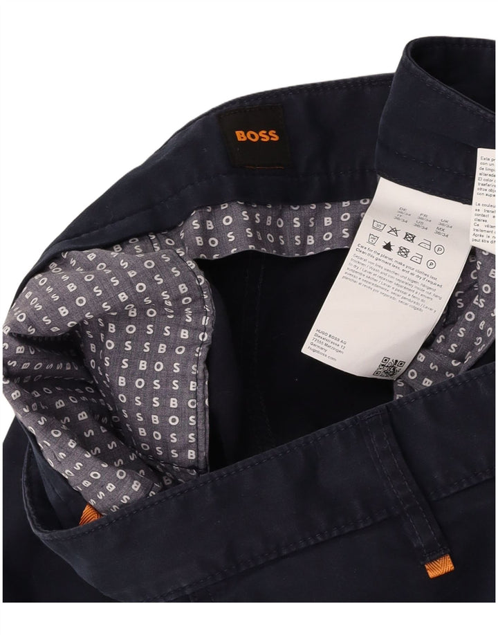 Calça Chino Masculina Slim HUGO BOSS W36 L31 Algodão Azul Marinho