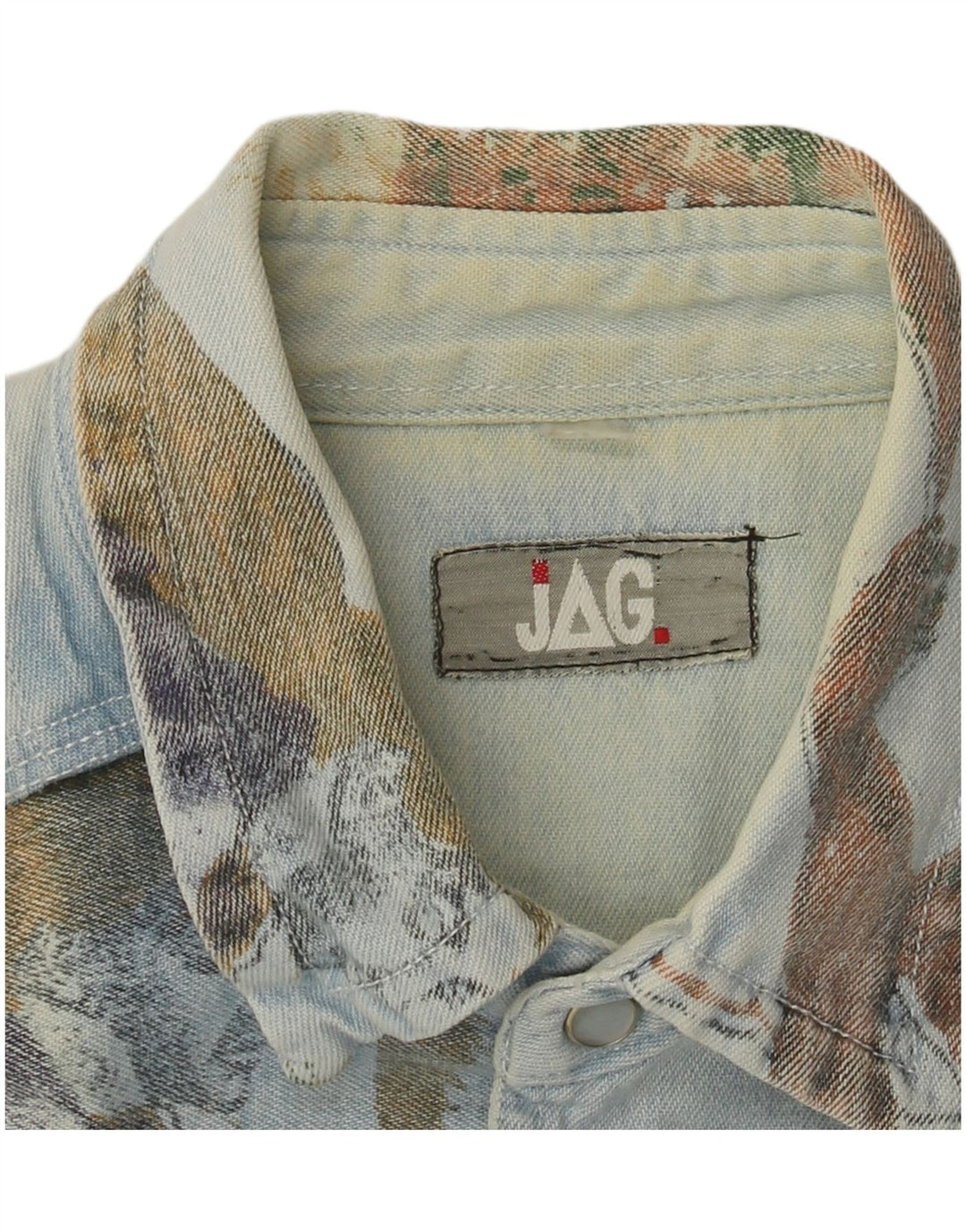 Camisa jeans masculina vintage de manga curta grande patchwork azul retrô