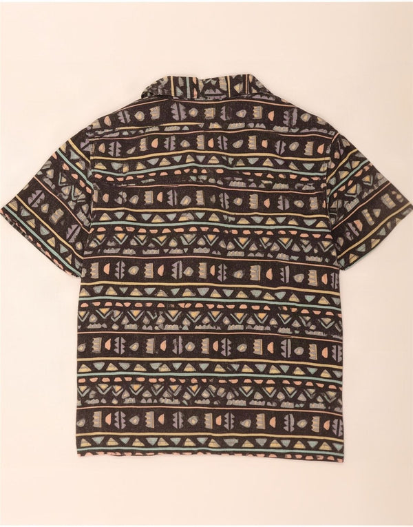 Camisa masculina de manga curta Pull & Bear XL preta geométrica