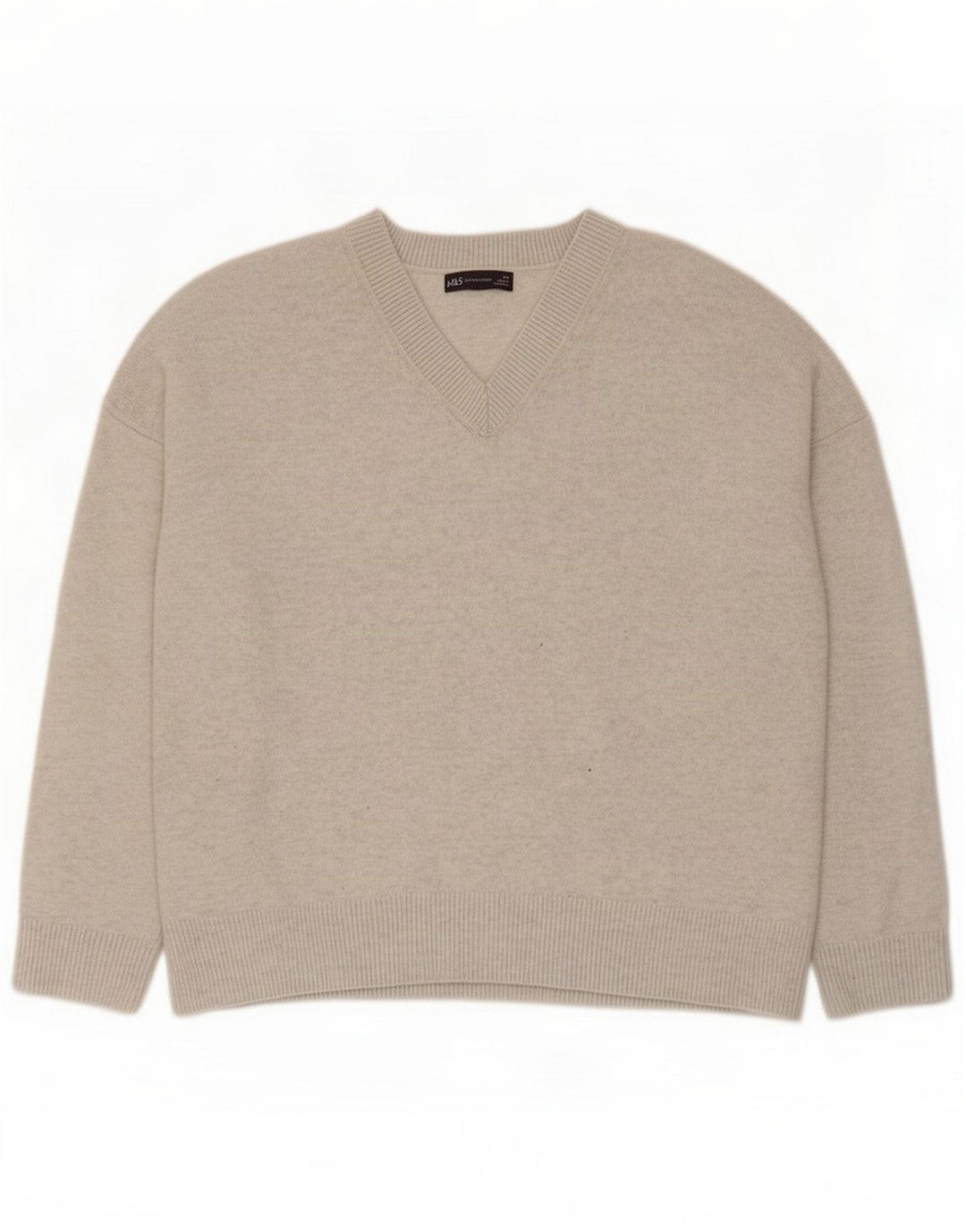 Suéter masculino com decote em V da Marks & Spencer XL poliéster cinza