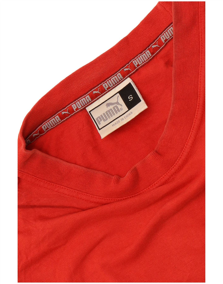 Puma Mens Graphic Vest Top Pequeno Algodão Vermelho