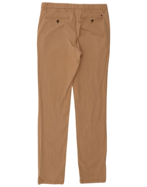 Tommy Hilfiger Mens Slim Chino Calças W32 L34 Algodão Marrom