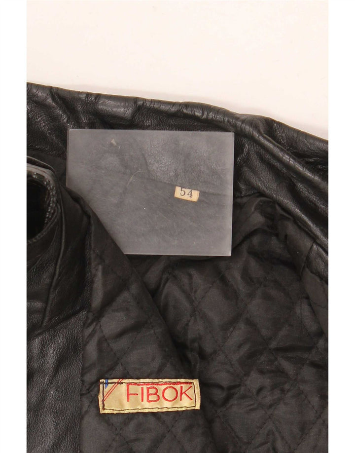 Jaqueta de couro masculina Fibok IT 54 2XL preta