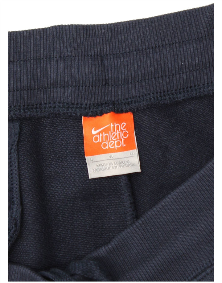 Calça de treino feminina Nike grande algodão azul marinho